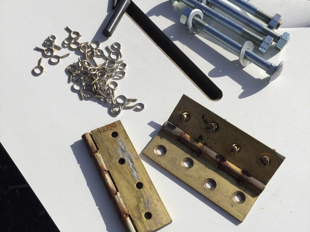 Materials that are being used for the bean frame.