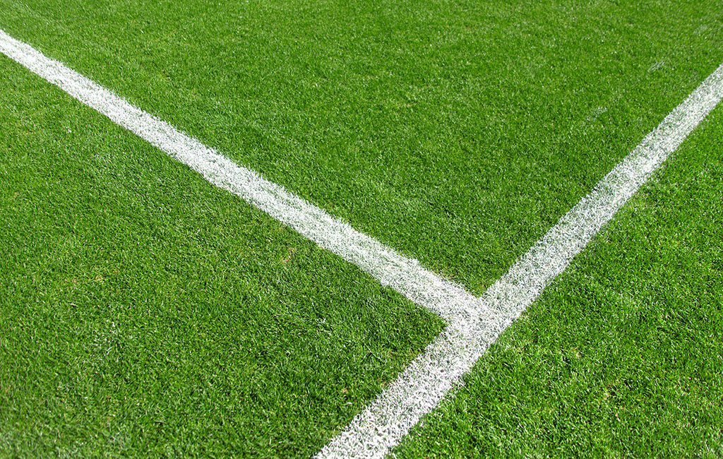 Image of an edge of a soccer field. 