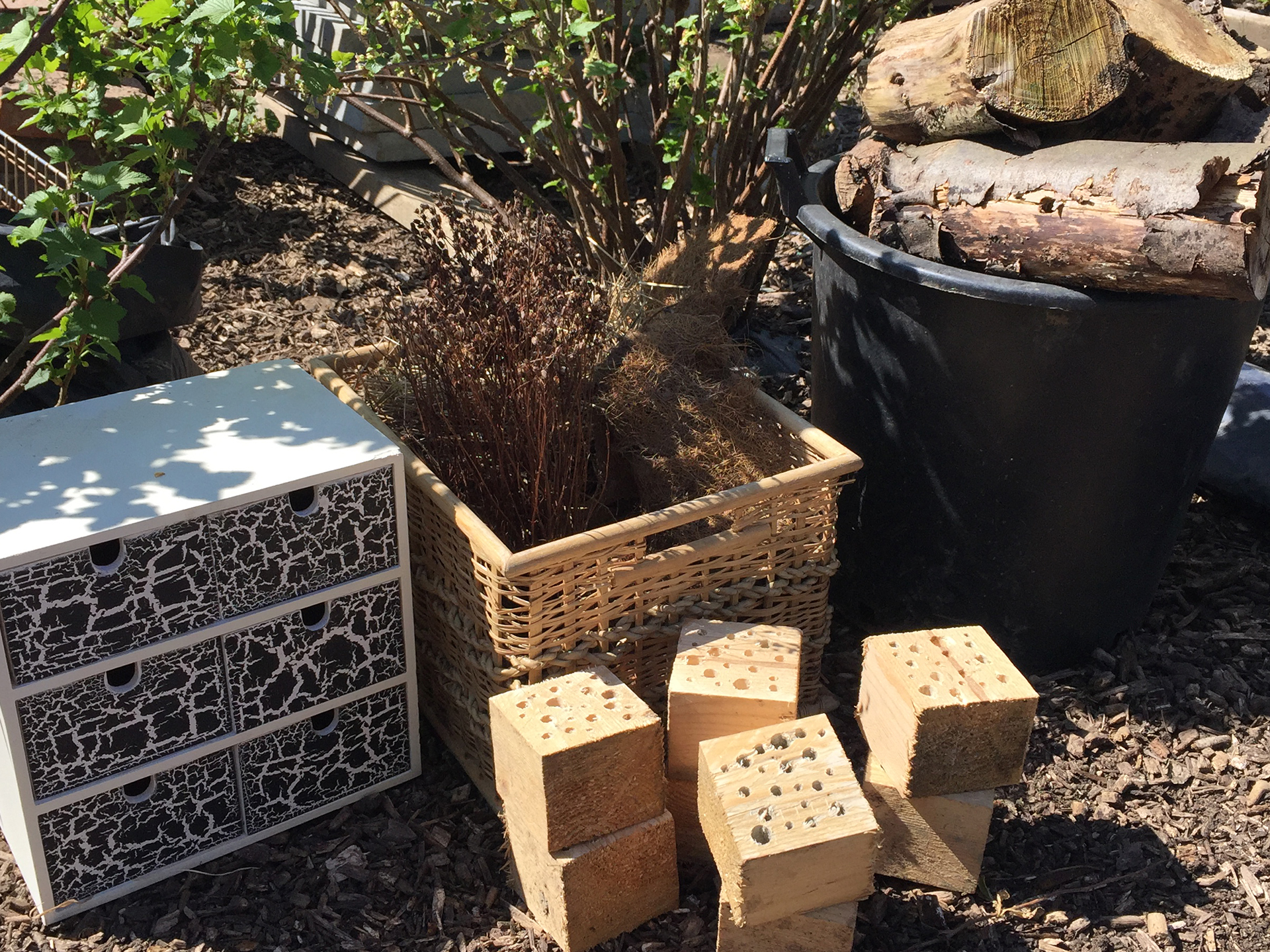 Materials of the wildlife home. 