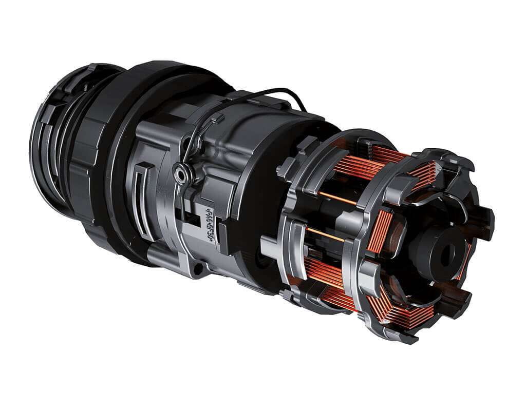 Graphical representation of the brushless motor, which is also installed in the Einhell cordless router