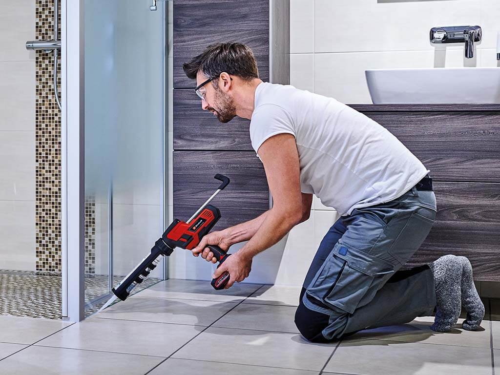 A man inserting silicone joints.