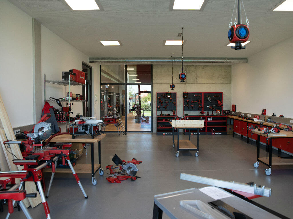 Einhell products in workshop