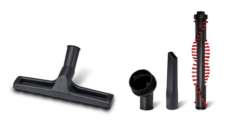 Various nozzles and brushes as accessories for Einhell wet-dry vacuum cleaners.